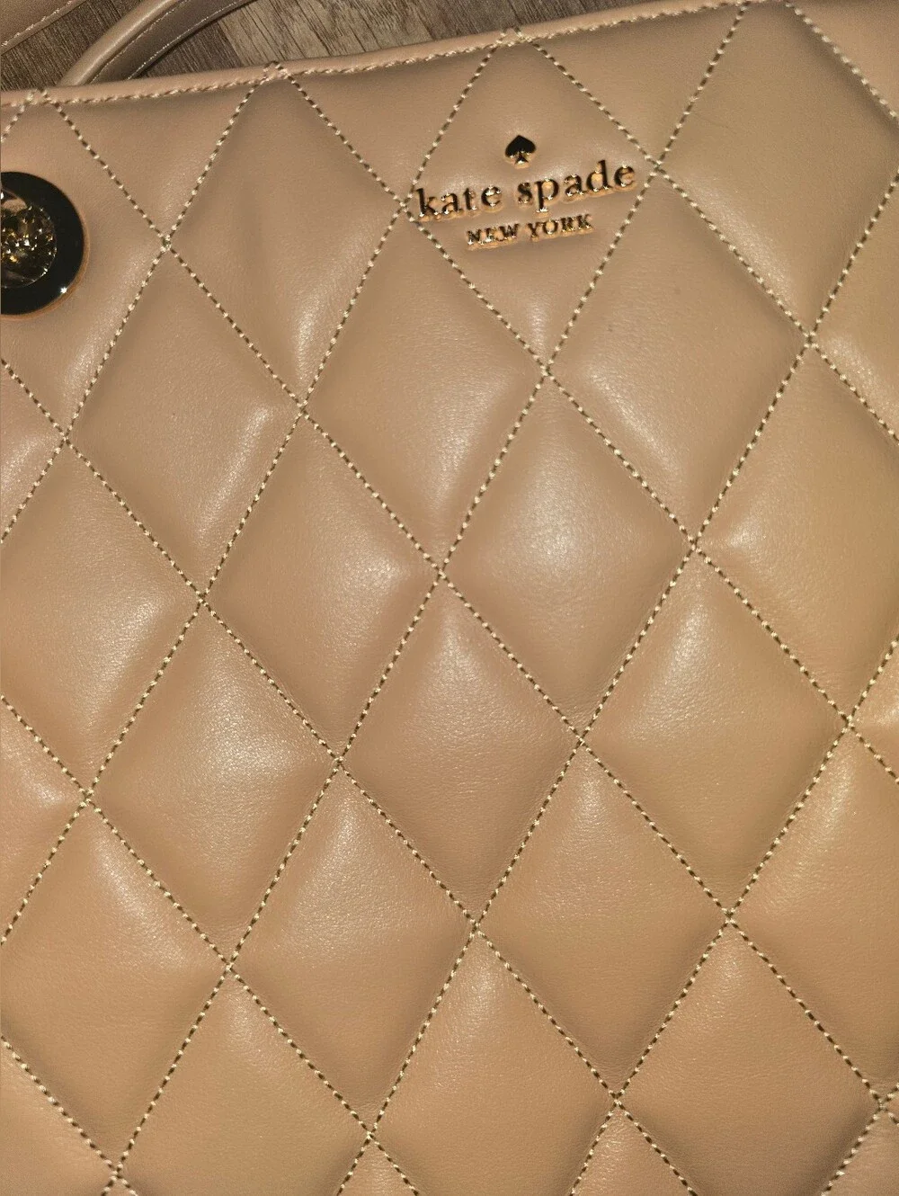 kate spade Quilted Leather Chain-Handle Shoulder Bag - Cream Beige